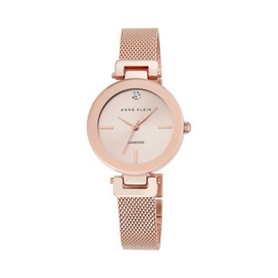 Womens watch with a rose gold case and diamante features ak/n2472rgrg